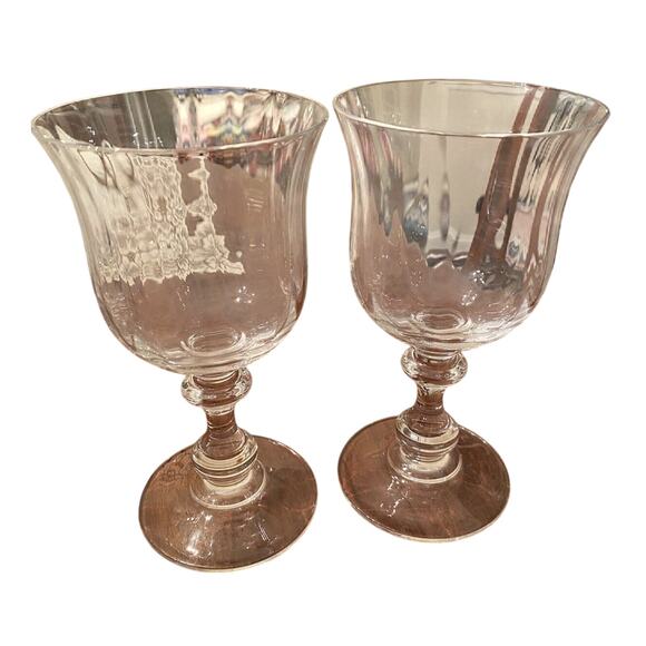 Mikasa Clear Crystal French Countryside 6 3/4" Wine Glasses Set (5) Shapely Stem - Picture 3 of 8